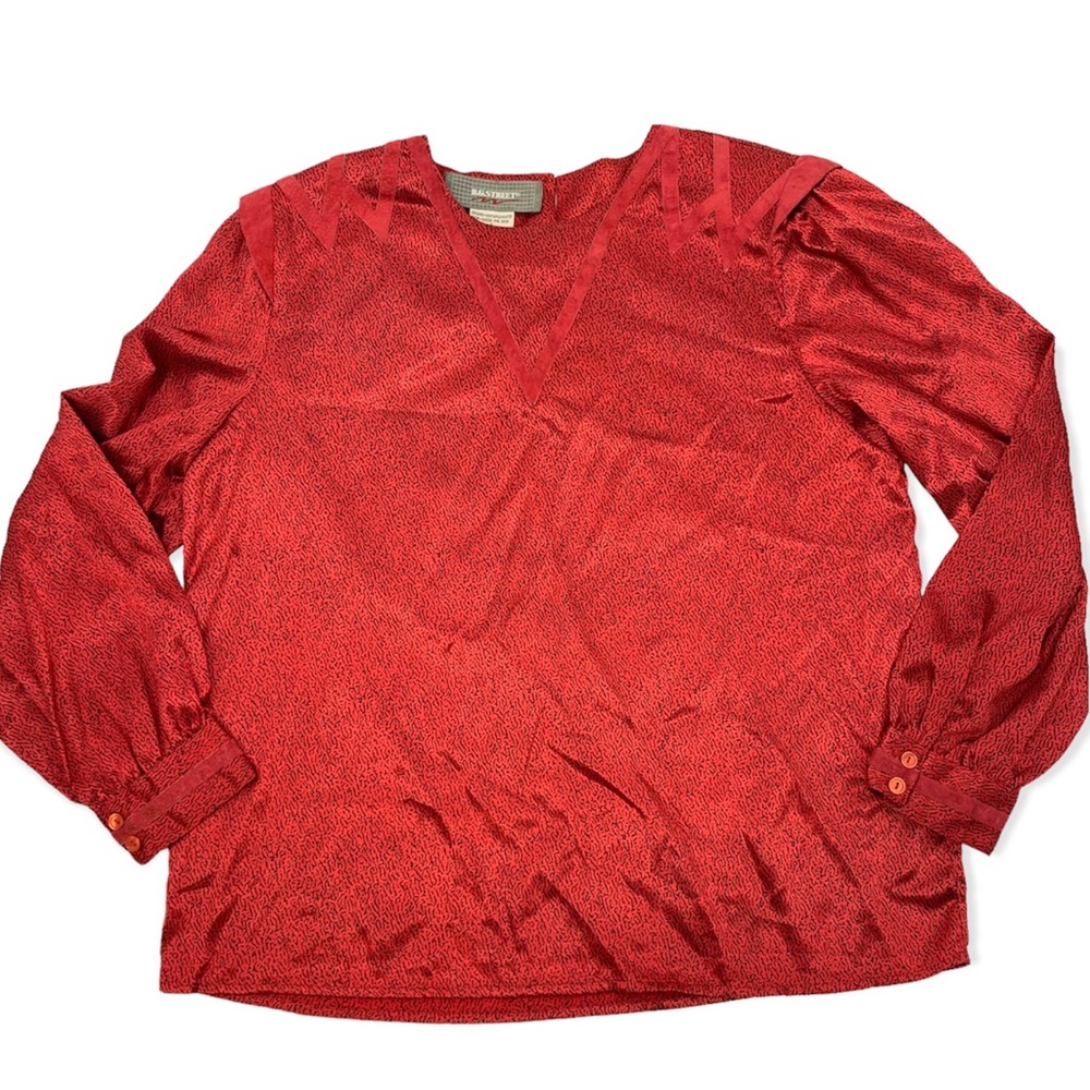 B.G. Street Brand Vintage Red & Black Long Sleeved Top